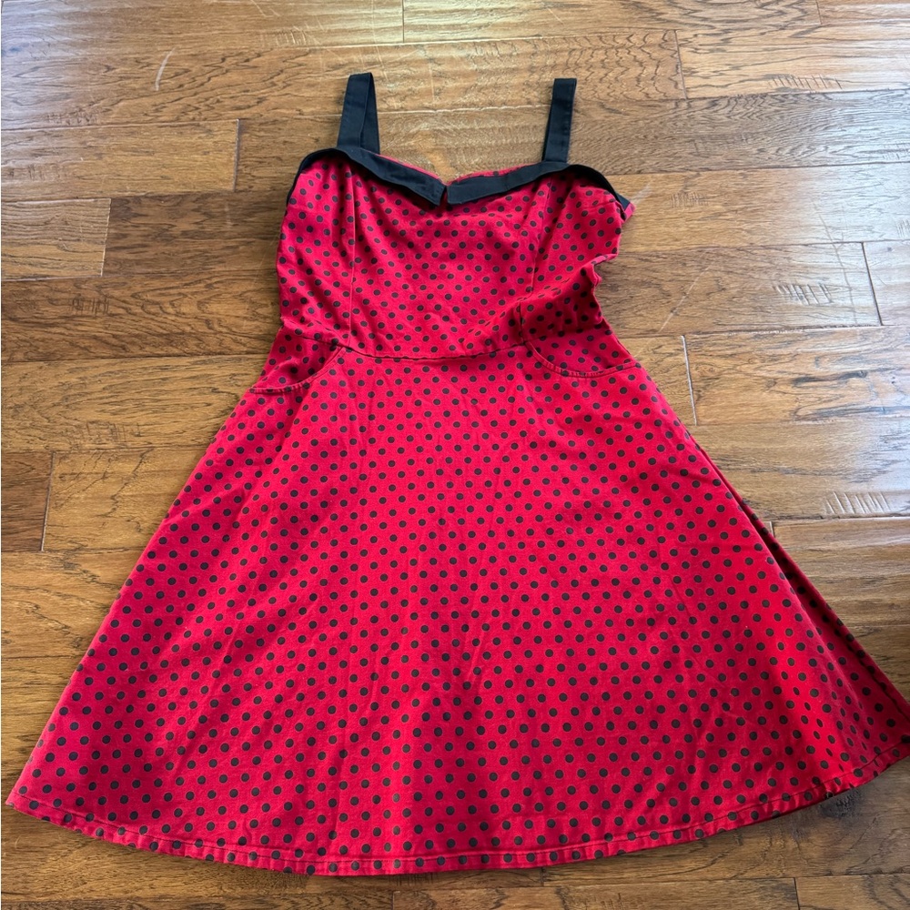 Switchblade Red and Black Polka Dot‎ Pin Up Dress